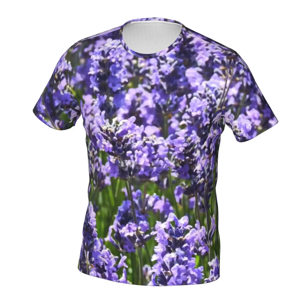 

Футболка мужская с изображением лаванды, красивая тенниска с натуральными фиолетовыми цветами, уличная одежда, топ с коротким рукавом в английском стиле, лето