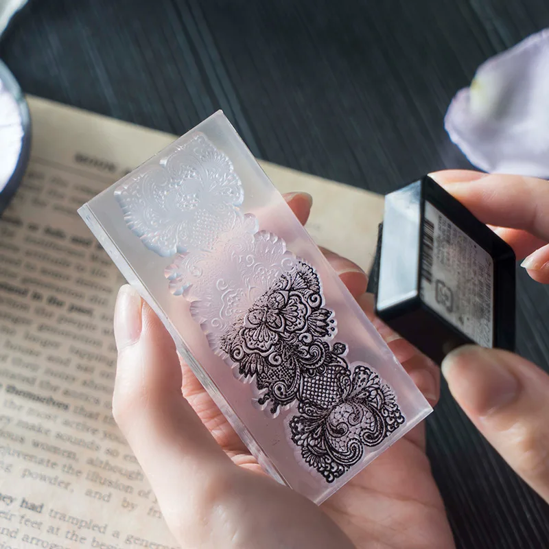 

Vintage Transparent Lace Background Floral Deco Rubber Stamp Acrylic Stamp for Scrapbooking Stationery DIY Craft Standard Stamp