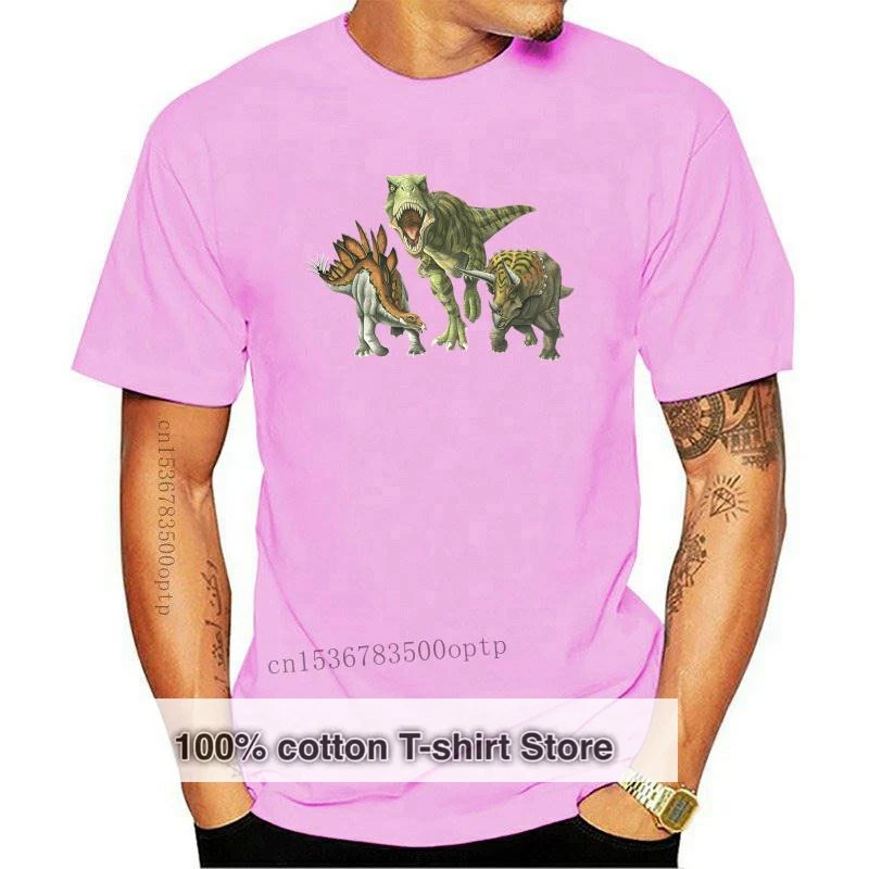 

New Kids T Shirt Dinosaurs Heads and Tails T Rex Stegosauraus Triceratops