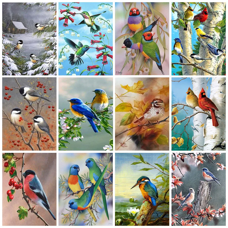 

Cross Stitch Kits DIY Landscape Ecological Cotton Thread 14CT unPrinted Embroidery Needlework Home Decoration two birds