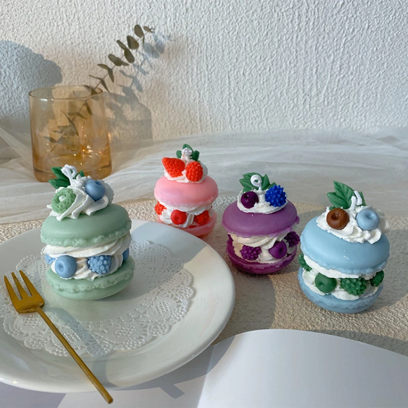 

Scented Candles Cute Macarons Gifts Birthday Decorations Holiday Gifts Party Living Room Home Decor Birthday Candle