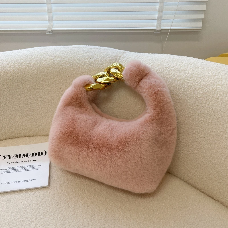 Новинка осень/зима 2023 Женская плюшевая сумка однотонная индивидуальная