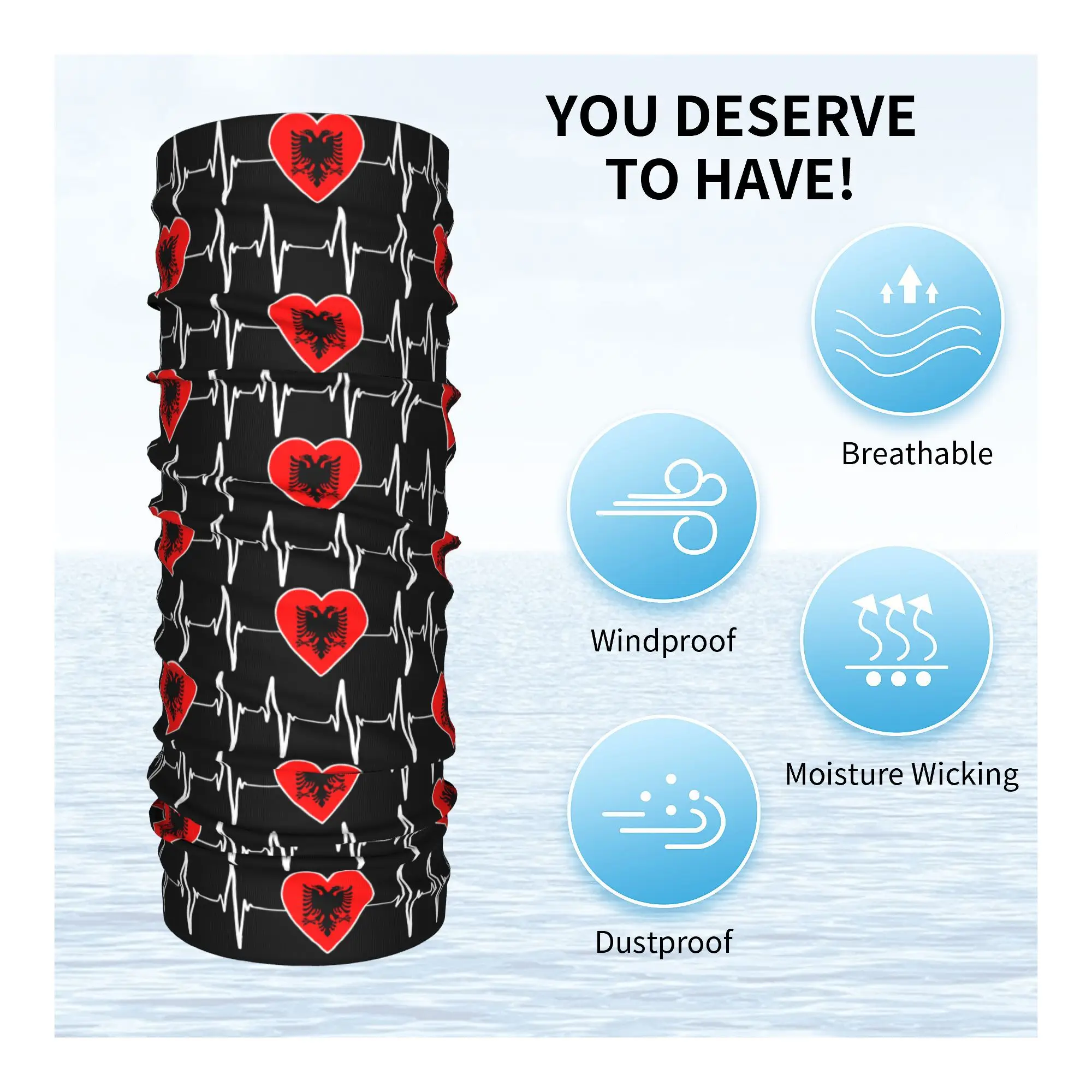 Бандана с флагом Албании и орла на заказ гетры защитой от ультрафиолета шарф для