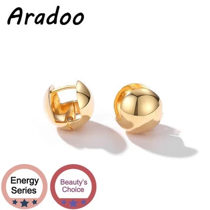 

ARADOO Round Ball Earrings Light Luxury French Simple Earrings