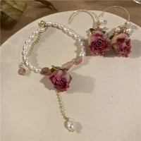 lexie diary 2021 new fashion creative romantic natural flower freshwater pearls bracelet for women accessory jewelry