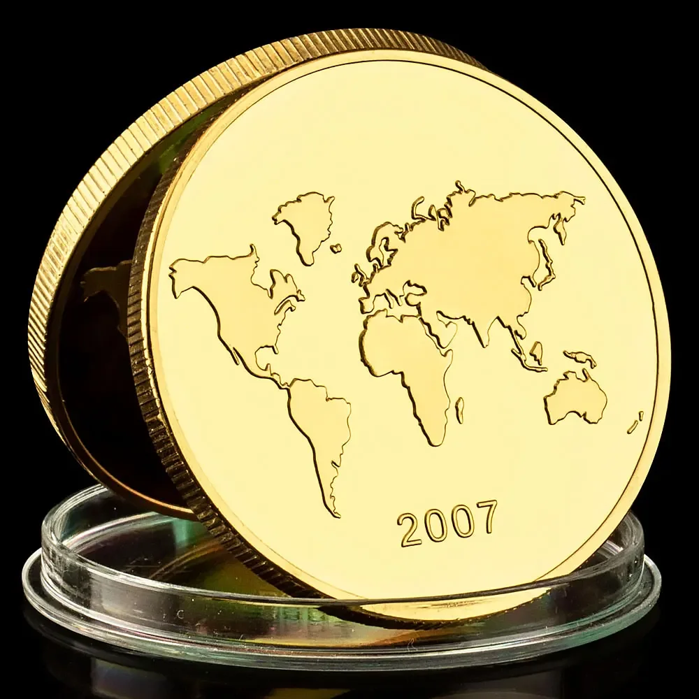 World Great Building Jordan Petra Древний город Позолоченные сувенирные монеты Новые семь чудес