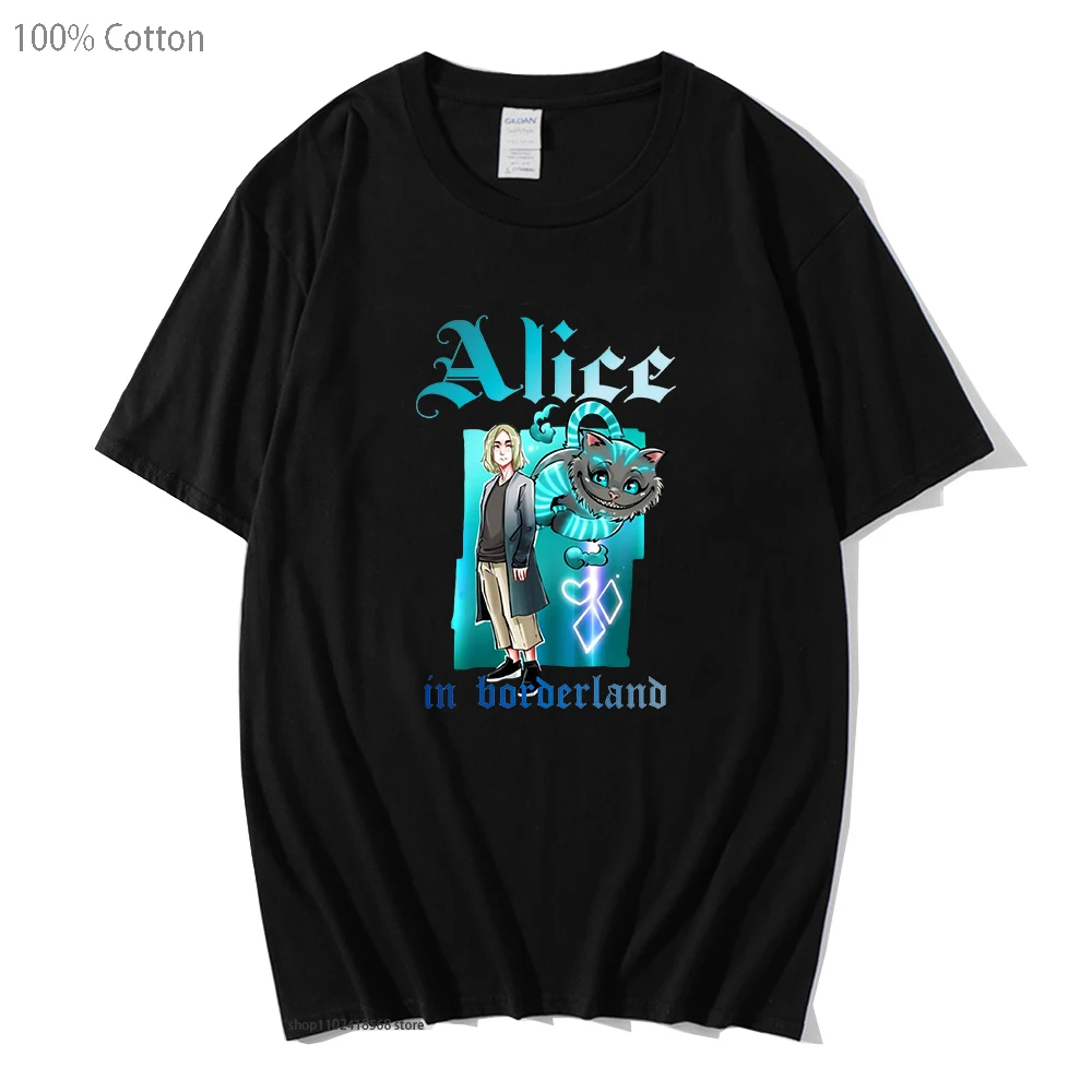 

Cartoon Alice In Borderland T-Shirts Chishiya Anime Kawaii Print Tshirt Y2k Clothes Women Streetwear Men Tops 100%Cotton Shirt