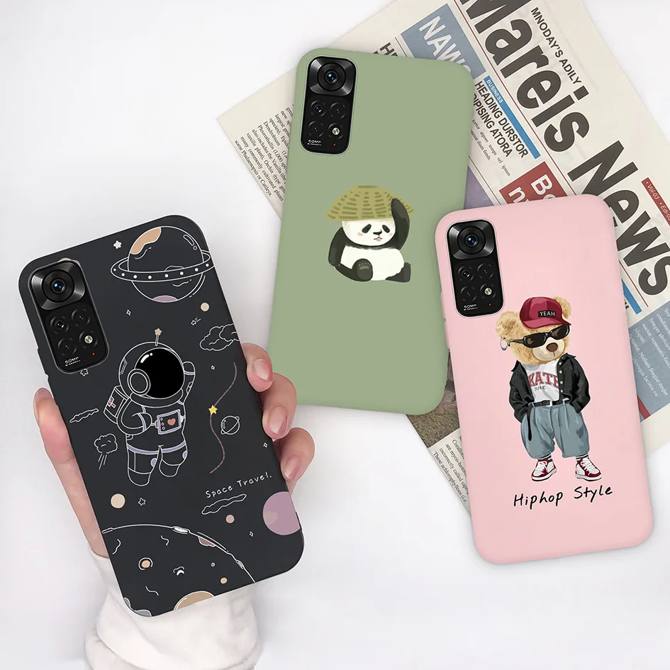 

Чехол для телефона Xiaomi Redmi Note 11, 11S, 4G, с рисунком милой кошки, кактуса, мультяшный узор, Мягкая силиконовая задняя крышка из ТПУ для Redmi Note11, 11S