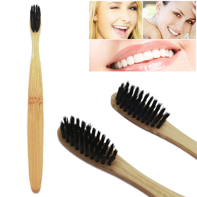 

Environmental Bamboo Charcoal Toothbrush Protection Teeth Whitening Soft Bristle Wood Handle Toothbrush For Oral Health