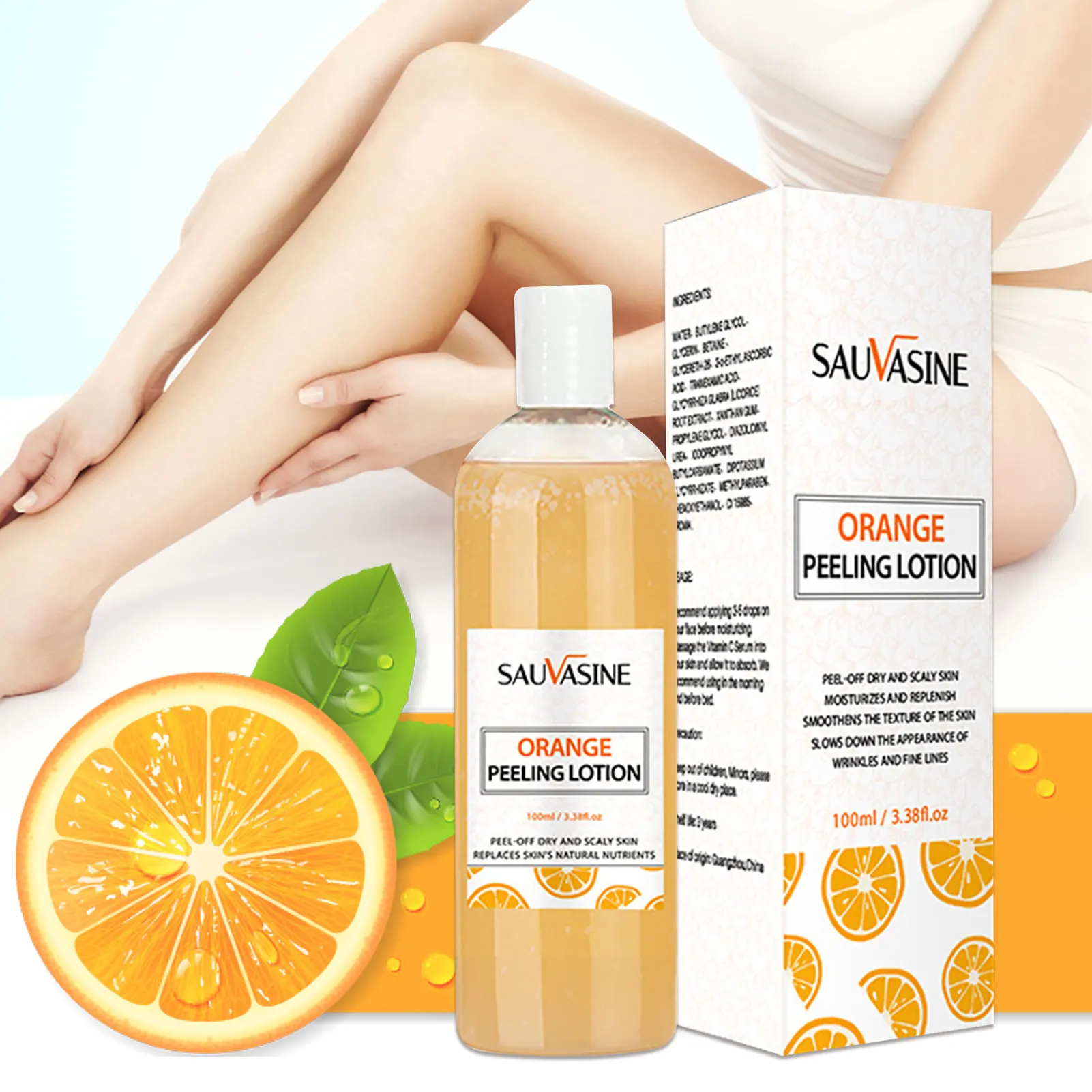 

100ml Body Peeling Lotion Orange Whitening Peel Off Lotion Body Neck Knees Elbow Whitening Essence Body Whitening Peeling Lotion