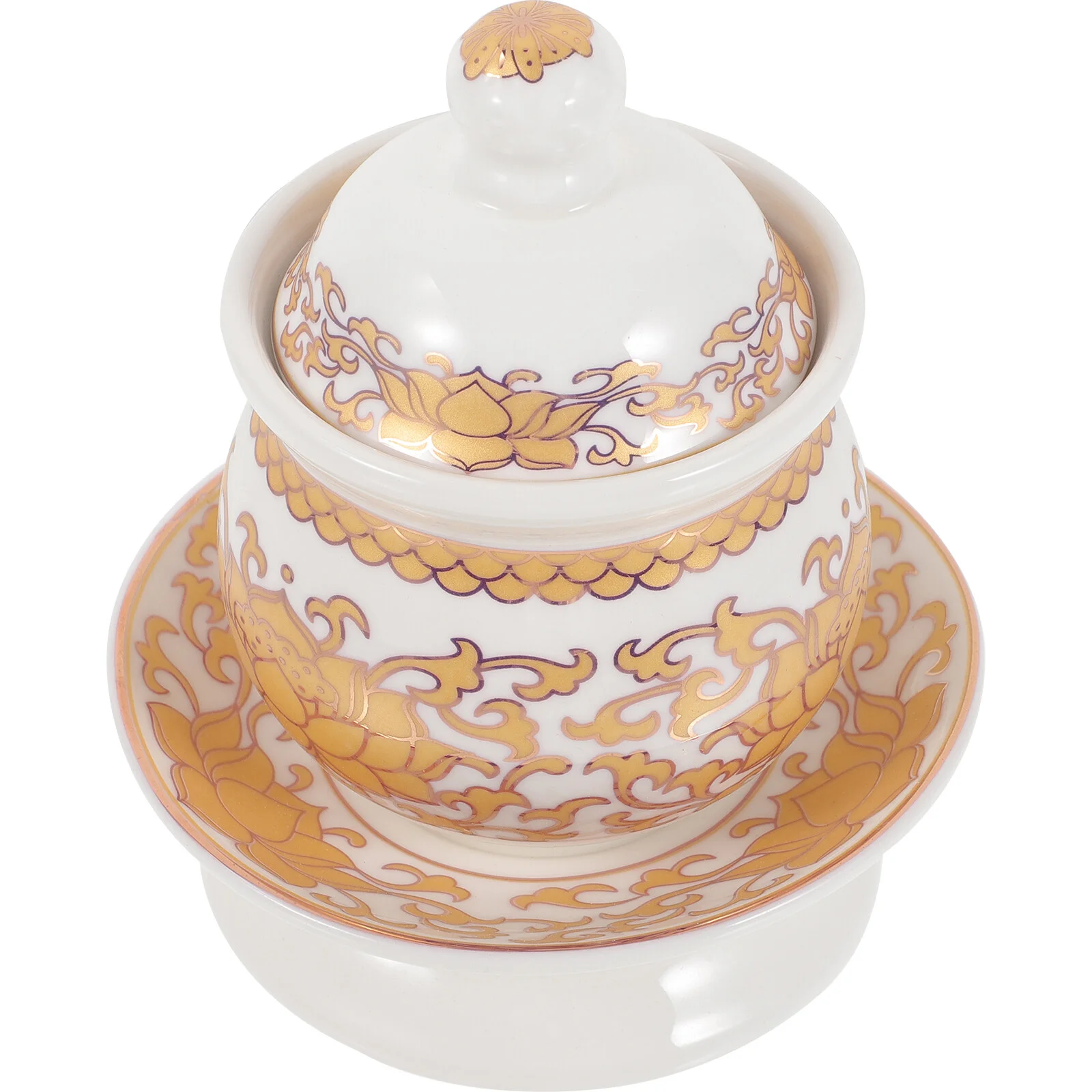 

Temple Worship Cup Water Cups Ceramic Ritual Decor Offering Mug Holy Lotus