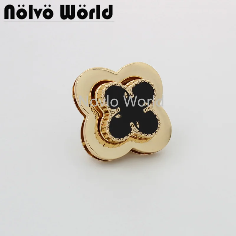 

10-50 комплектов 37*37 мм Модный стильный поворотный замок в форме цветка золотого цвета для украшения сумок и сумок на цепочке