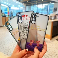 the lion king disney for samsung s22 s21 ultra s20 fe s10e s10 lite s9 s8 plus frosted translucent matte cover phone case