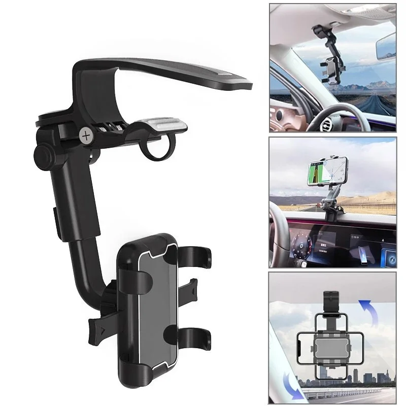 

Universal Car Phone Holder Sun Visor Clip Retractable Rotating Car Dashboard Mount GPS Bracket for All Cars Mobile Phone Stand