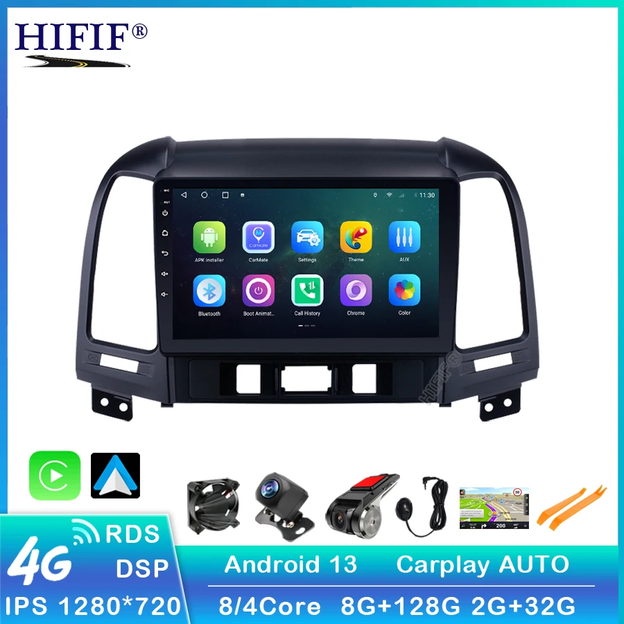 

IPS Android 13 2G+32G DSP Car Radio Multimedia Video Player For Hyundai Santa Fe 2 2006-2012 Navigation GPS 2 din no dvd