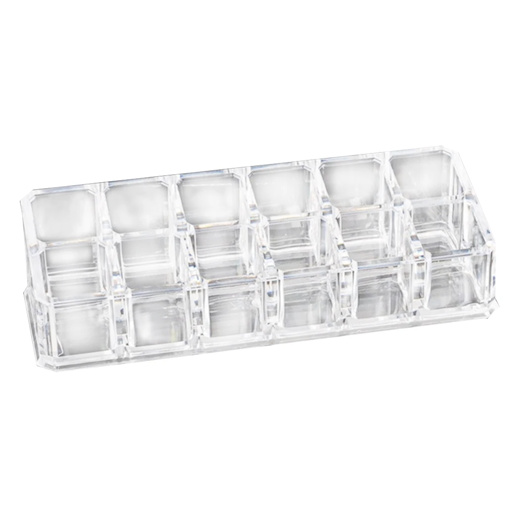 12 Grids Transparent Lipstick Holder Clear Acrylic Display Stand Storage Box Cosmetic Makeup Organizer