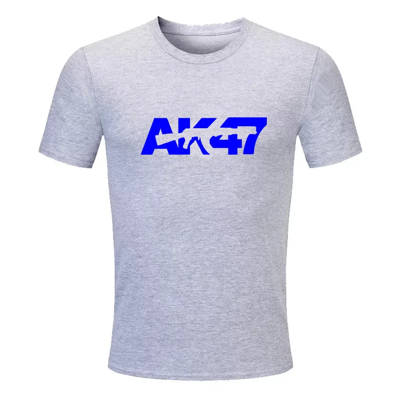 

T-shirt AK 47 Printed T-shirt Men T-shirt Loose Couple Sweatshirt High Quality Patchwork Print Fall/Winter T-shirt Sport Clothes