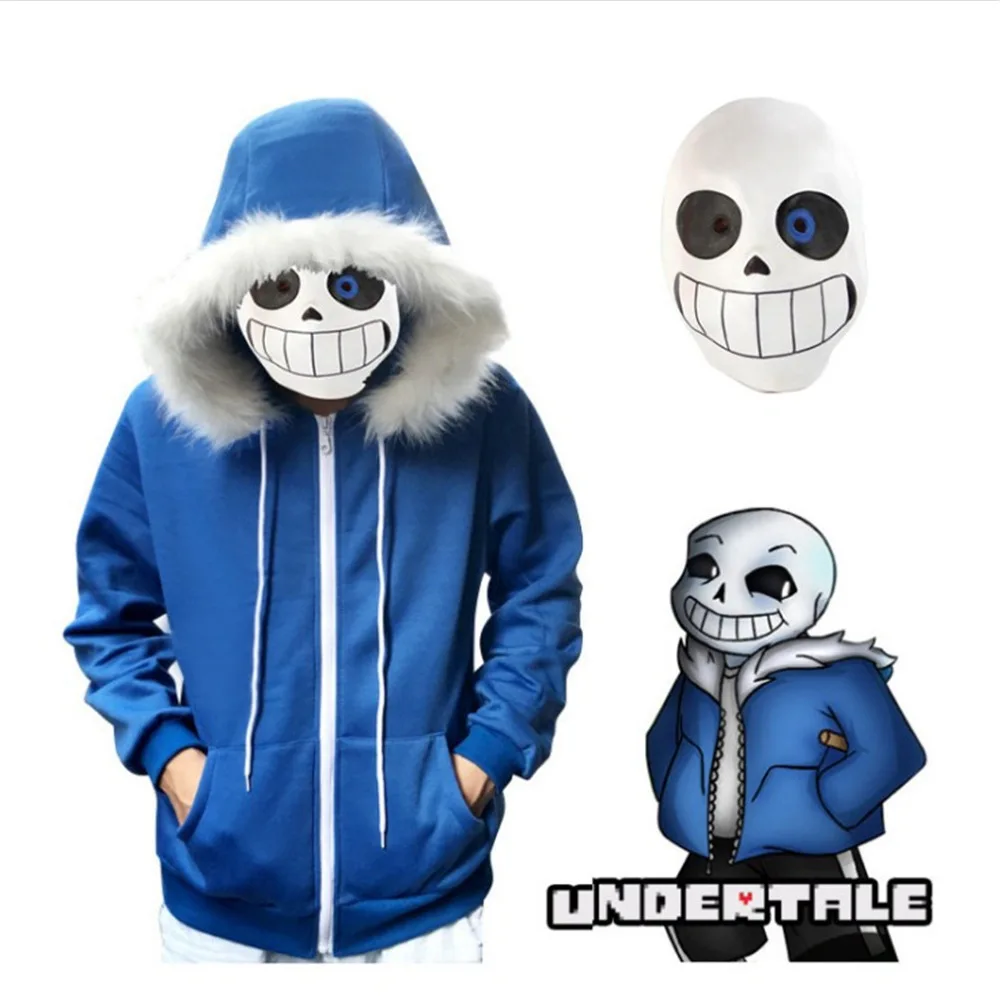 Синяя толстовка с капюшоном Undertale Sans Skeletons