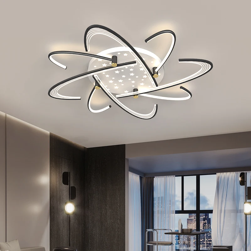 

Modern Simple White Black Led Chandeliers Nordic Living Dining Room Study Ceiling Chandelier Home Indoor Decor Lighting Fixtures