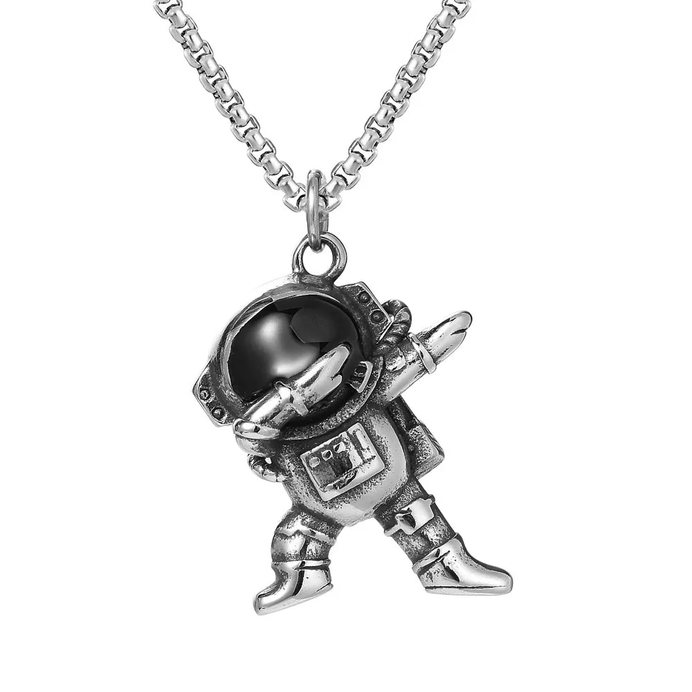 

Steampunk Astronaut Pendant Trendy Bohemian Stainless Steel Necklace for Women Charm Jewelry Punk Accessories Free Shipping Item