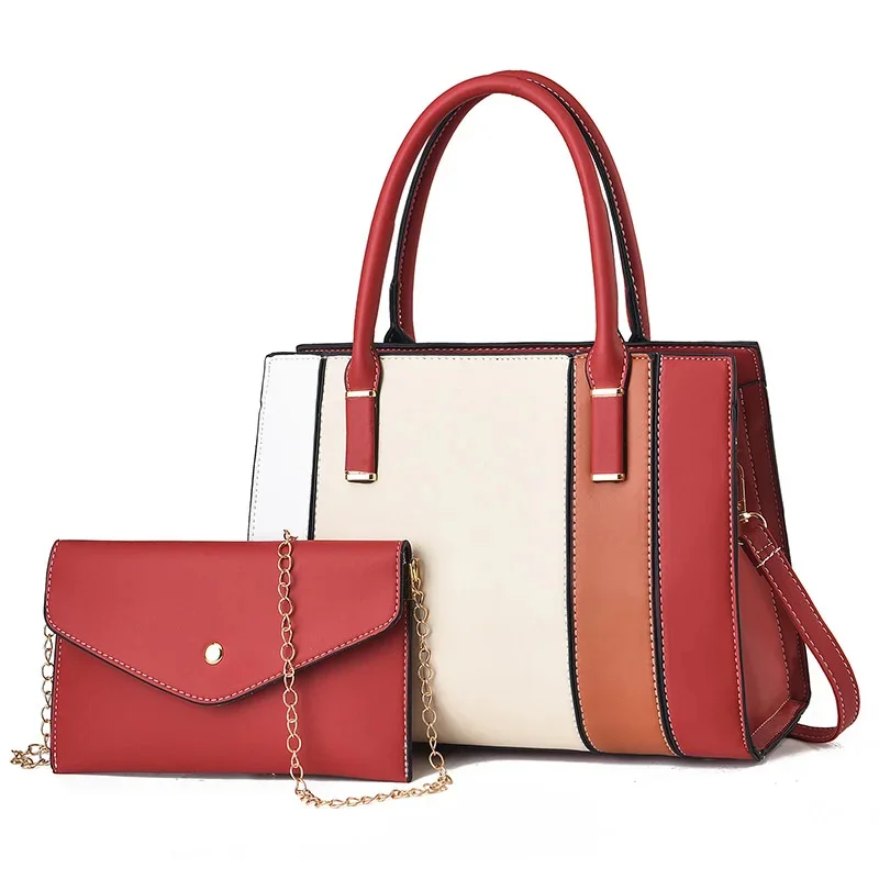 

Women's bag 2023 new fashion stitching picture-mother bag simple and atmospheric hand-held single-shoulder western-style