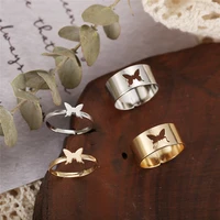 butterfly open rings for women men lover couple rings set friendship engagement wedding 2021 trendy jewelry gifts