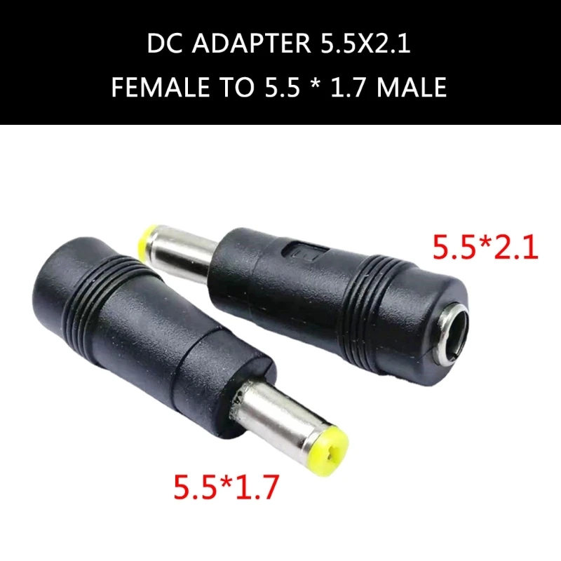 DXAB 5 5x2 1 мм гнездовой адаптер с круглой головкой DC5.5x1 7 штекерный разъем черный