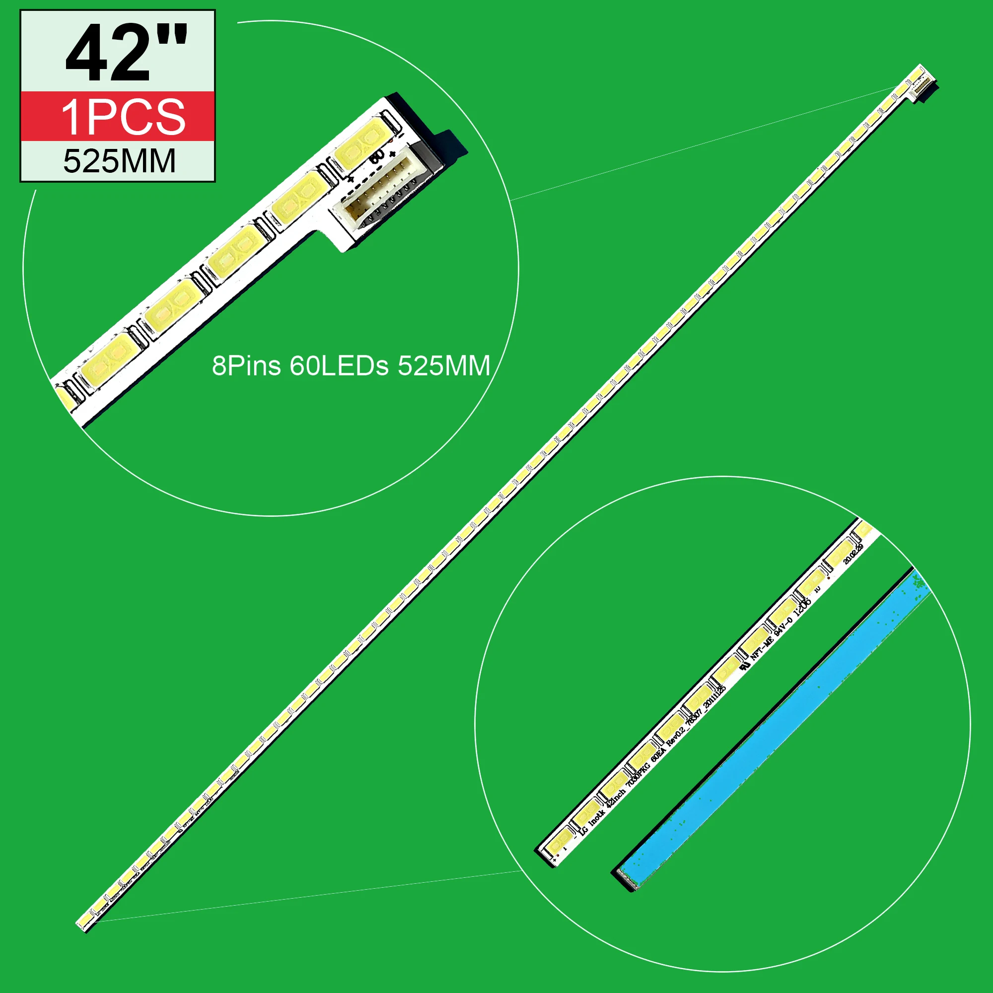 

New60LED 525mm LED backlight strip for LIG 42LS570 42LS570T 42LS570S 42LS575S T420HVN01.0 42inch 7030PKG 60ea 74.42T23.001-2-DS1