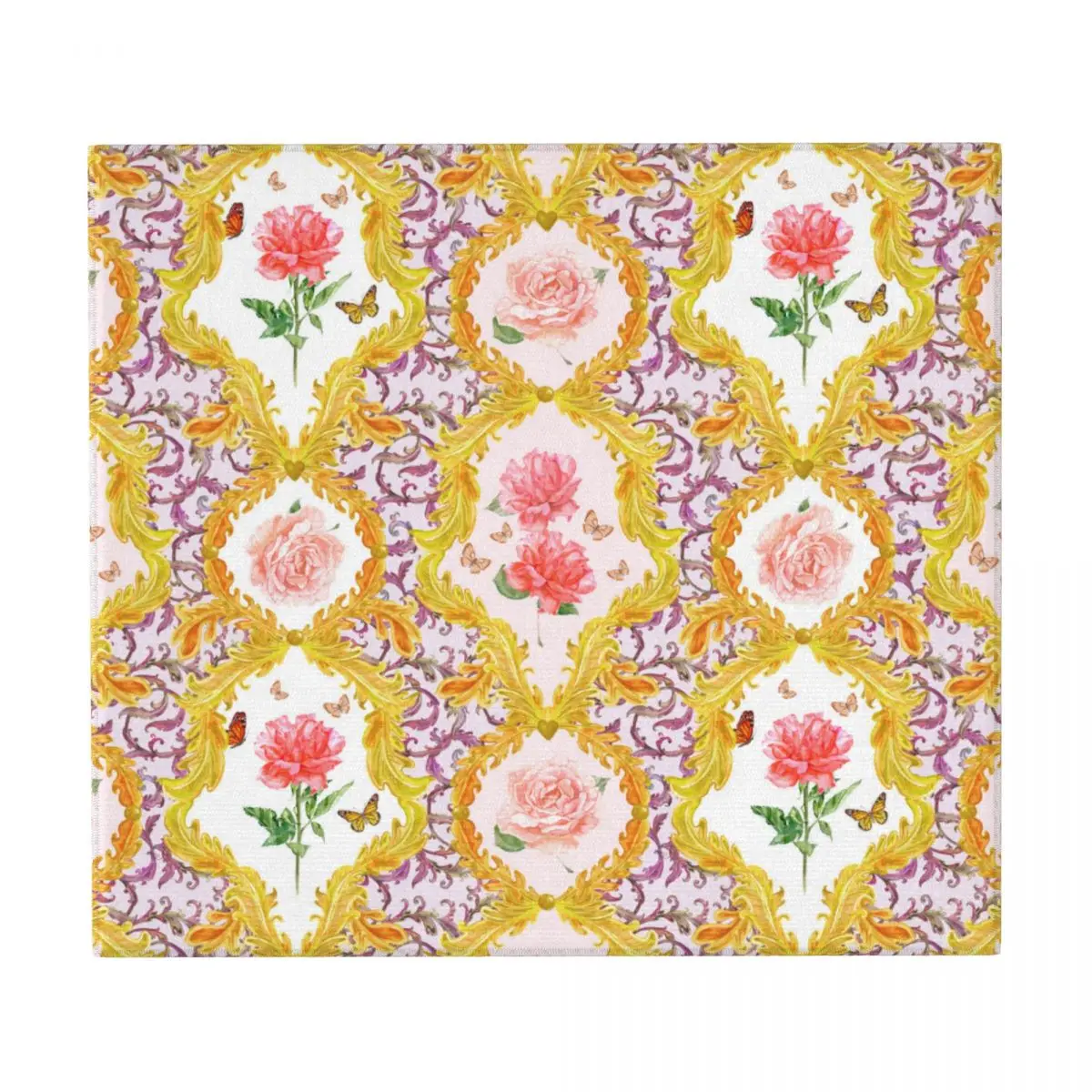 

Dish Drying Mat Drain Pad Pink Roses And Butterflies Water Filter Kitchen Heat Resistant Protection