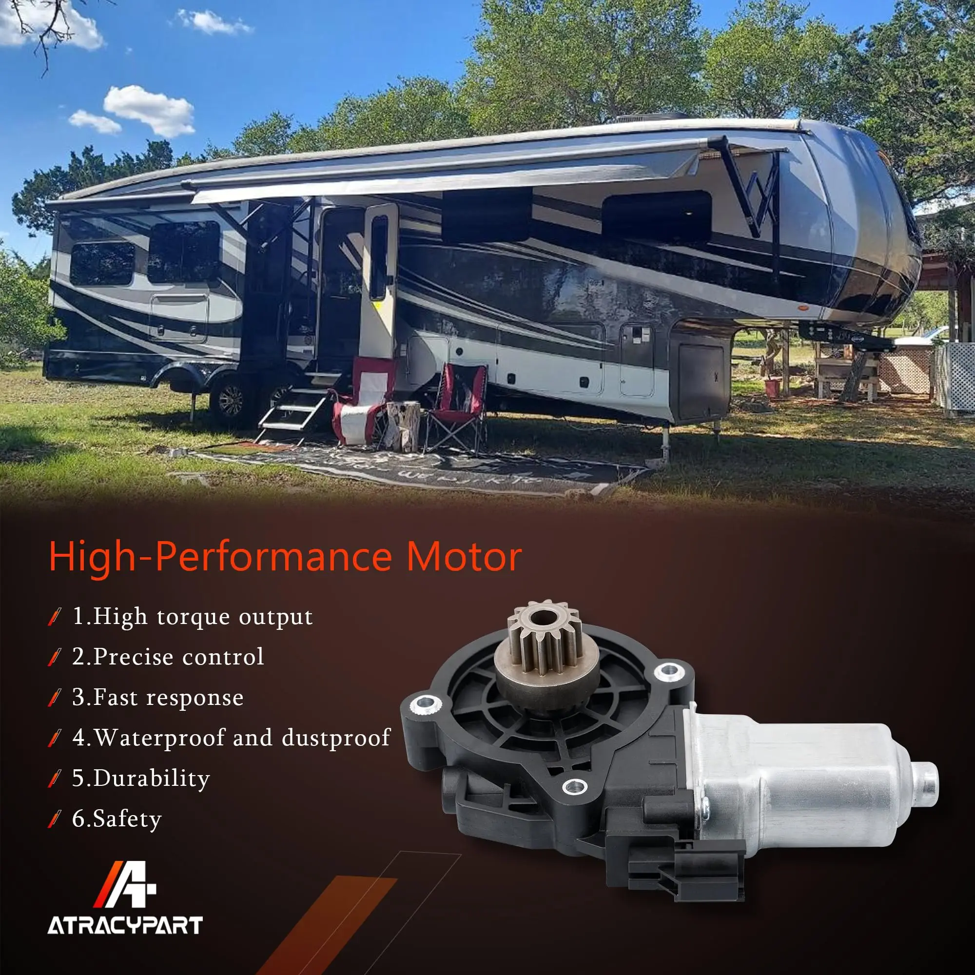 Шаговый двигатель RV совместимый с Lippert 379608 заменяет передний Kwikee 909520000 в сборе