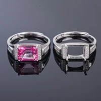 meibapj 79 real natural pink topaz gemstone men ring or empty ring support real 925 sterling silver fine wedding jewelry