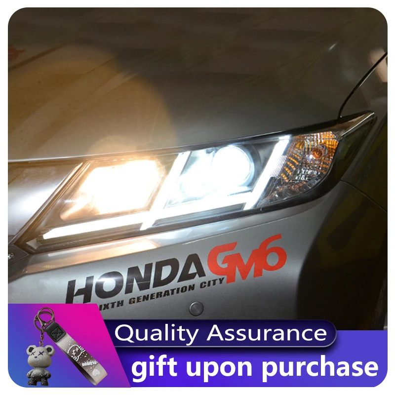 Пара модификаций автомобиля для Honda City 2015-2019 передняя лампа HID LED DRL обновленная