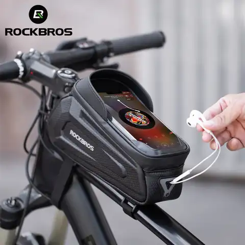 Водонепроницаемая велосипедная сумка ROCKBROS, верхняя передняя рама для сенсорных экранов, фотоаксессуары для горных и дорожных велосипедов, ...