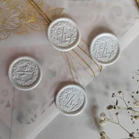 30-100pcs Personalized Round Wax Seal Stickers with Initials for Wedding Invitation Card Envelopes Gift Packaging Decoration