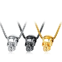stainless steel punk pendant with personalized titanium steel skull necklaces for men hip hop vintage accessories