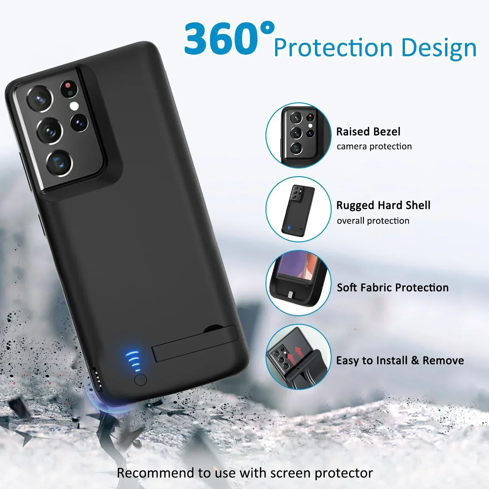 Чехол с внешним аккумулятором для Samsung Galaxy S10 S10E S20 S21 S22 быстрая зарядка
