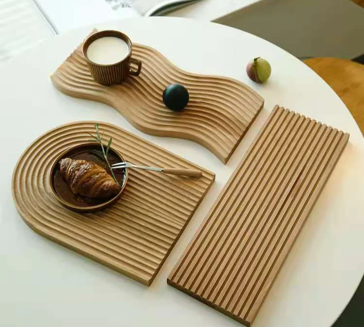

Cutelife Ins Nordic Table Wooden Coffee Tray Wine Food Cake Kitchen Storage Tray Organizer Jewelry Serving Tray Decoration Home