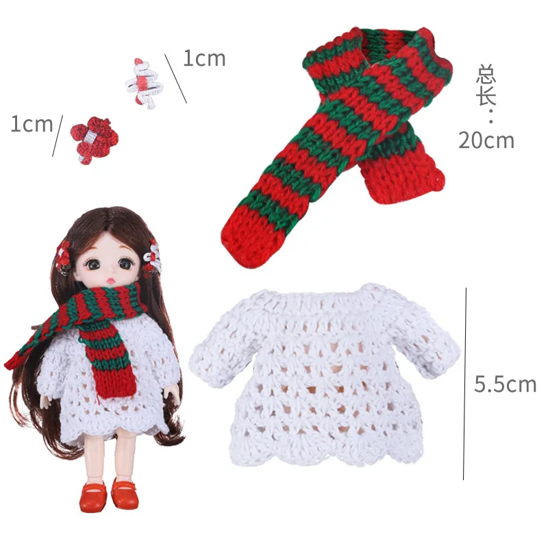 

Шарнирная одежда OB11doll, 16 см, Рождественская мода, свитер, накидка для куклы, сменная одежда, игровой домик для девочек «сделай сам», детские и...