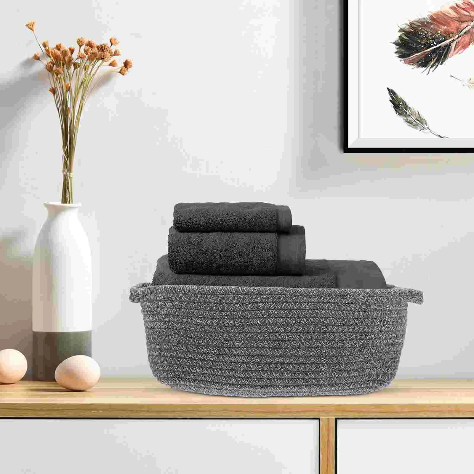 

Sundries Basket Woven Basket Toys Storage Basket Portable Basket for Towels Blankets