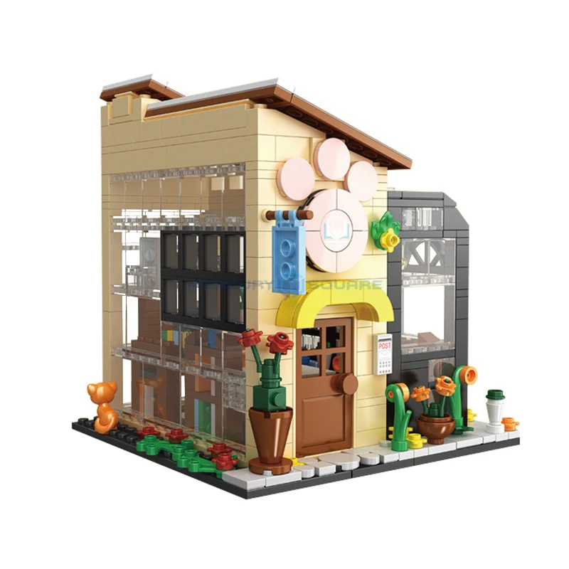 

Pet Bookstore Dream Cottage Series MOC 8503 Creative City Street View Building Bricks Model Blocks Toy Gift Ideas Collection Set