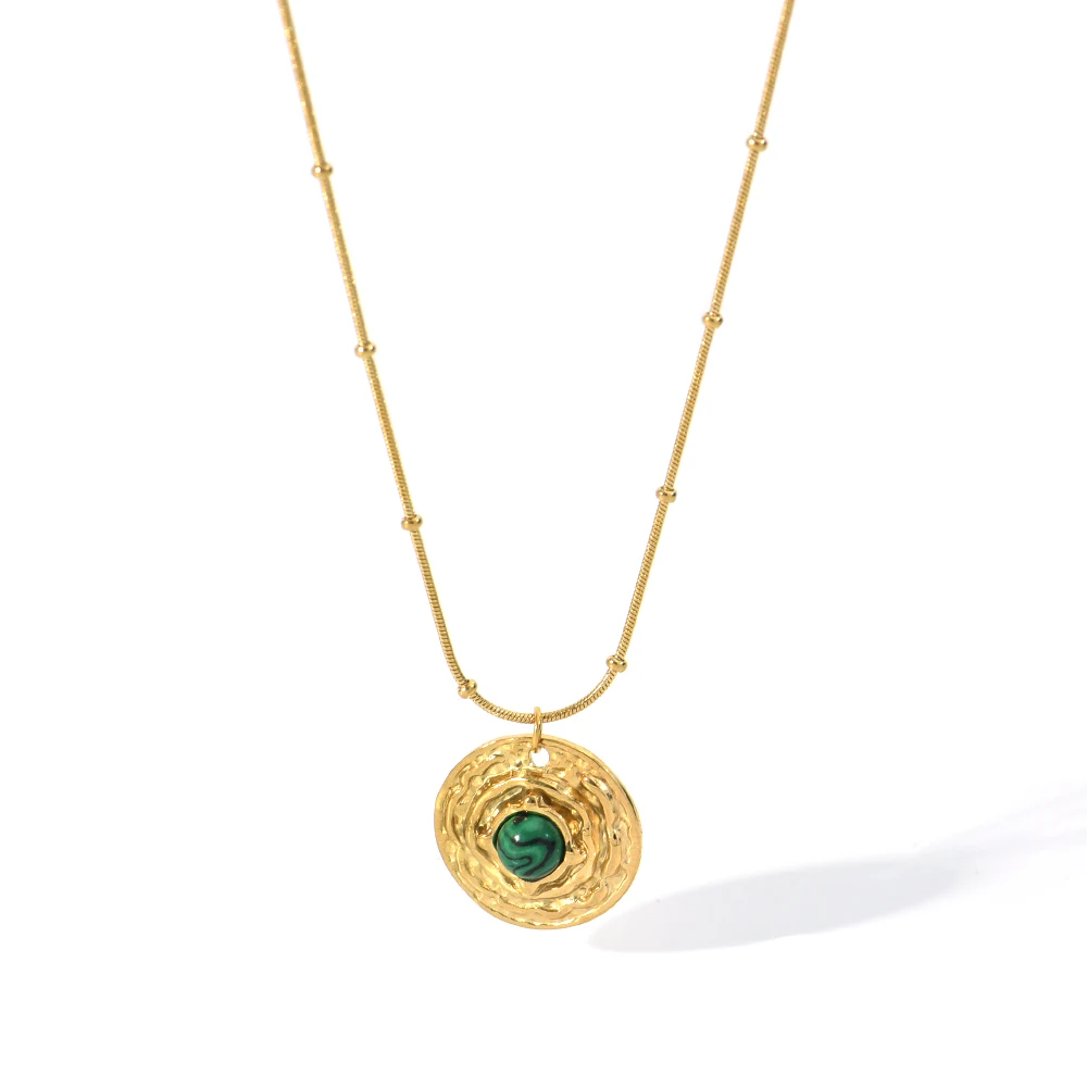 Rivca newest fashion stainless steel pendant necklace Gold Plated Chain Trendy charm choker for women jewelry wholesale
