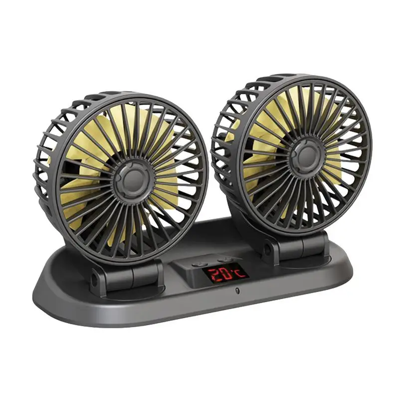 

12V 24V Car Fan 360 Degrees Adjustable Portable Fan 3 Speed Strong Wind Desk Fan For Vehicle Dashboard Truck Van SUV RV Boat