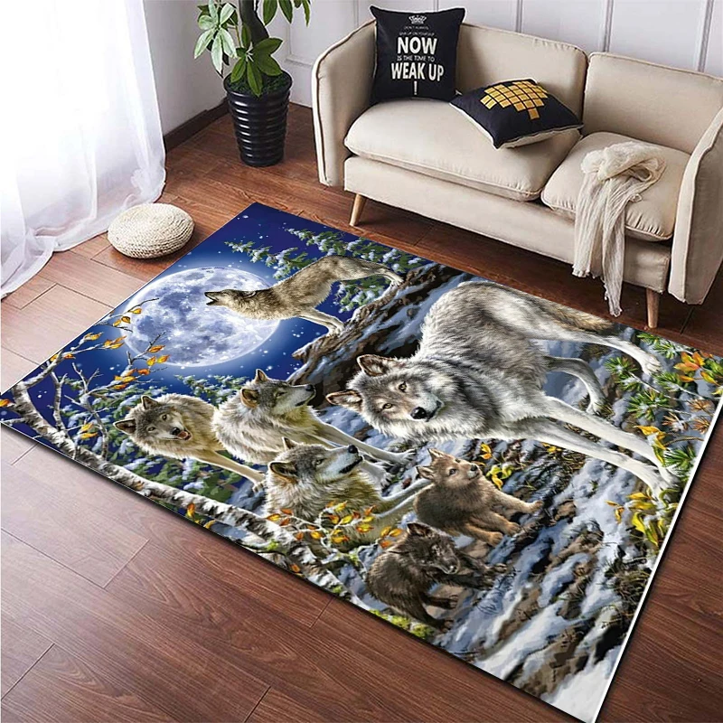 

wolf pattern custom non slip carpet living room mat doormat yoga mat home decor area carpet camping mat Chair cushion