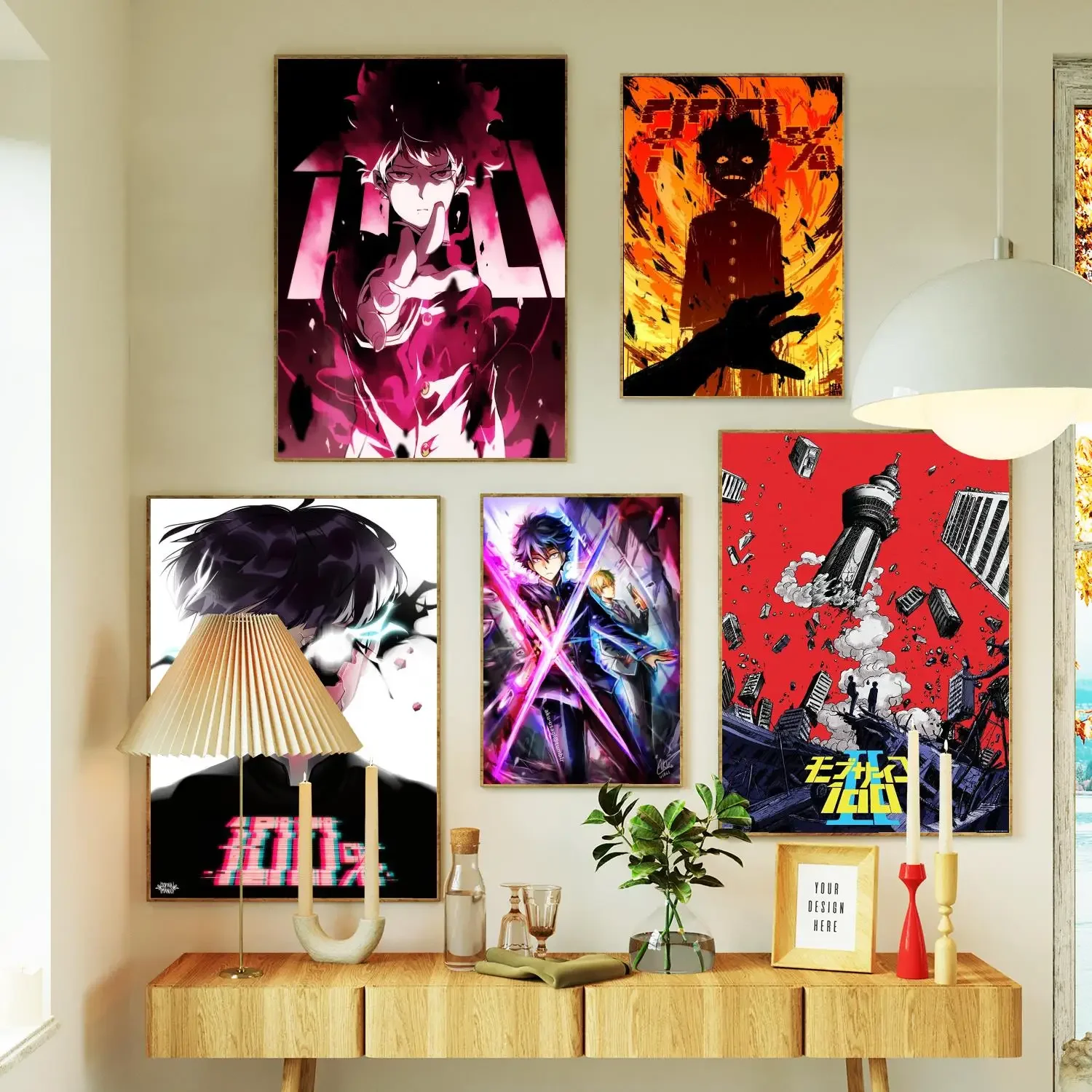 Mob Psycho 100де аниме принты плакатов настенная живопись на холсте плакат для