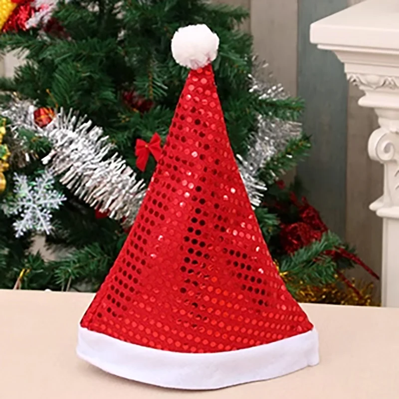 (1 шт./упаковка) Рождественская шляпа блестящее украшение головной убор деда