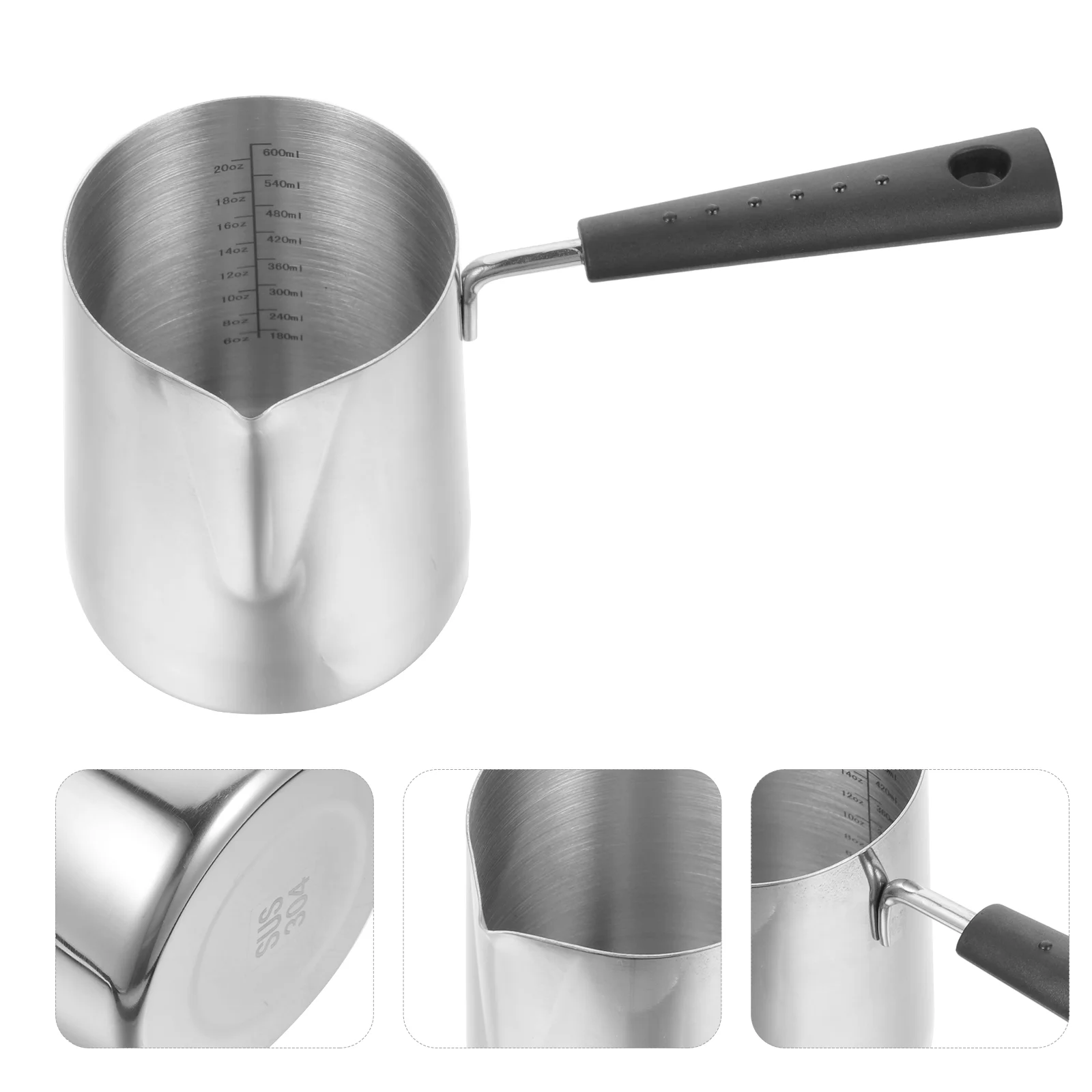 

Stainless Steel Milk Cup Pot Arabic Coffee Creamer Jar Food Heating Daily Use Soup Baby Espresso Machine