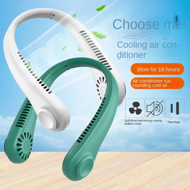 

Mini Hanging Neck Fan Foldable Summer Air Cooling USB Rechargeable Bladeless Mute Neckband Fans Sport Air Conditioner Ventilador