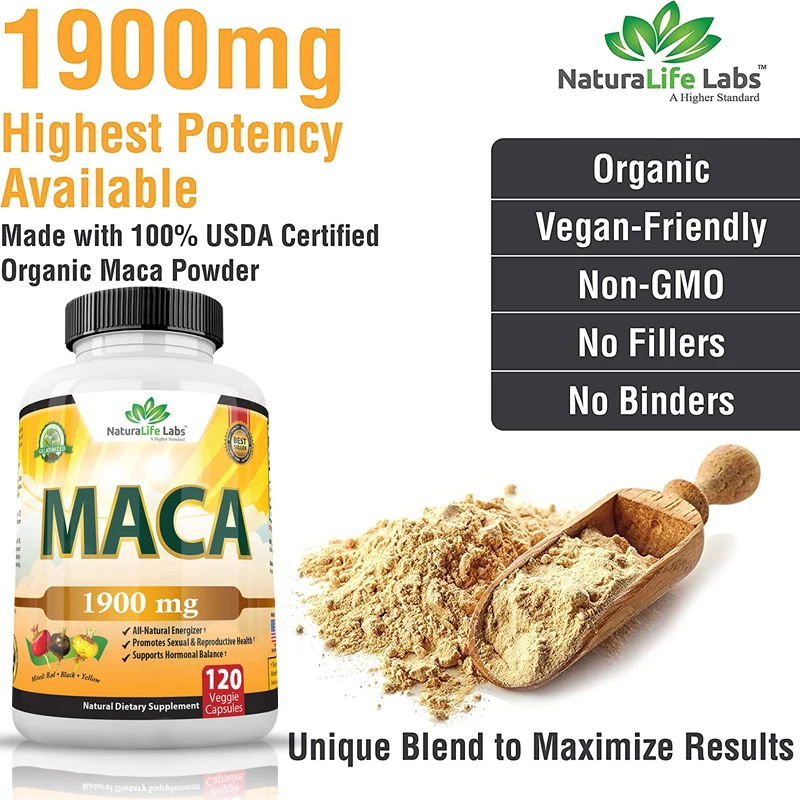

Organic Maca Root Black, Red, Yellow 1900 Mg Per Serving - Peruvian Maca Root Paste 100% Pure Non-GMO