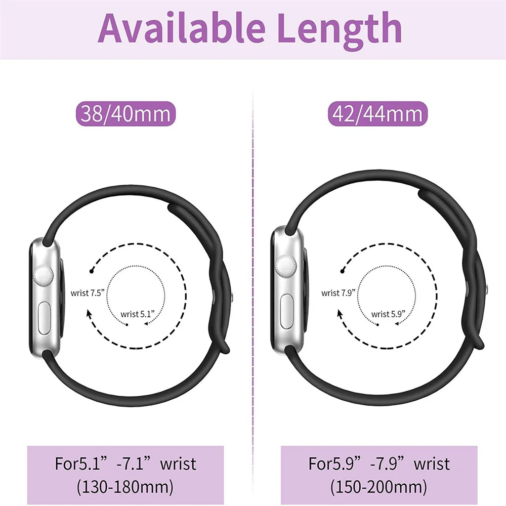Silicone Strap For Apple Watch Band 45mm 44mm 49mm 41mm 40mm 42mm 38mm Sports Soft bracelet iwatch series 8 7 se 3 4 5 6 Ultra