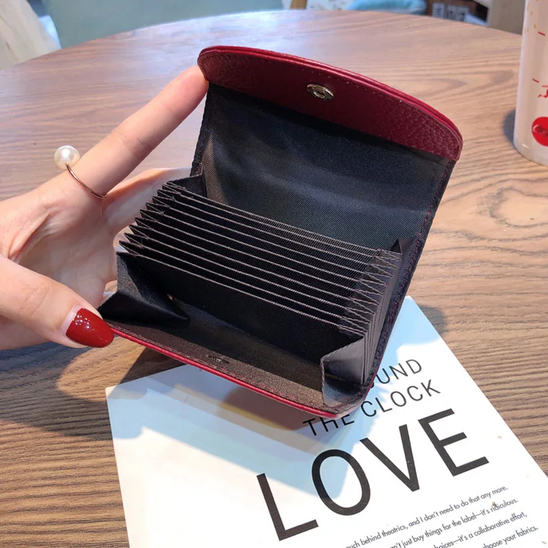 2023 New Genuine Leather Card Holders Fashion Alligator Cowhide Card Bag Envelope Business Credit ID Cards Organizer For Female